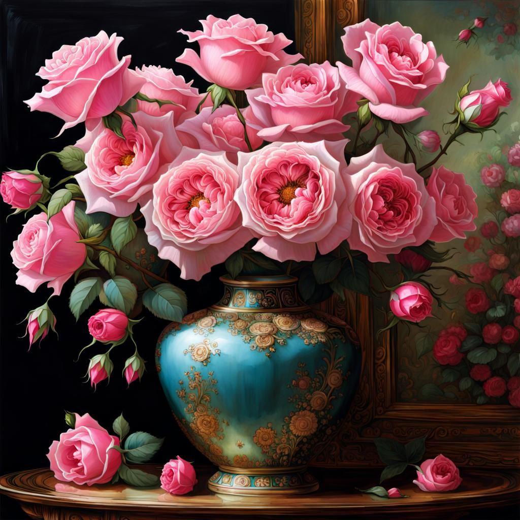 Roses Still Life AI Generated Artwork NightCafe Creator