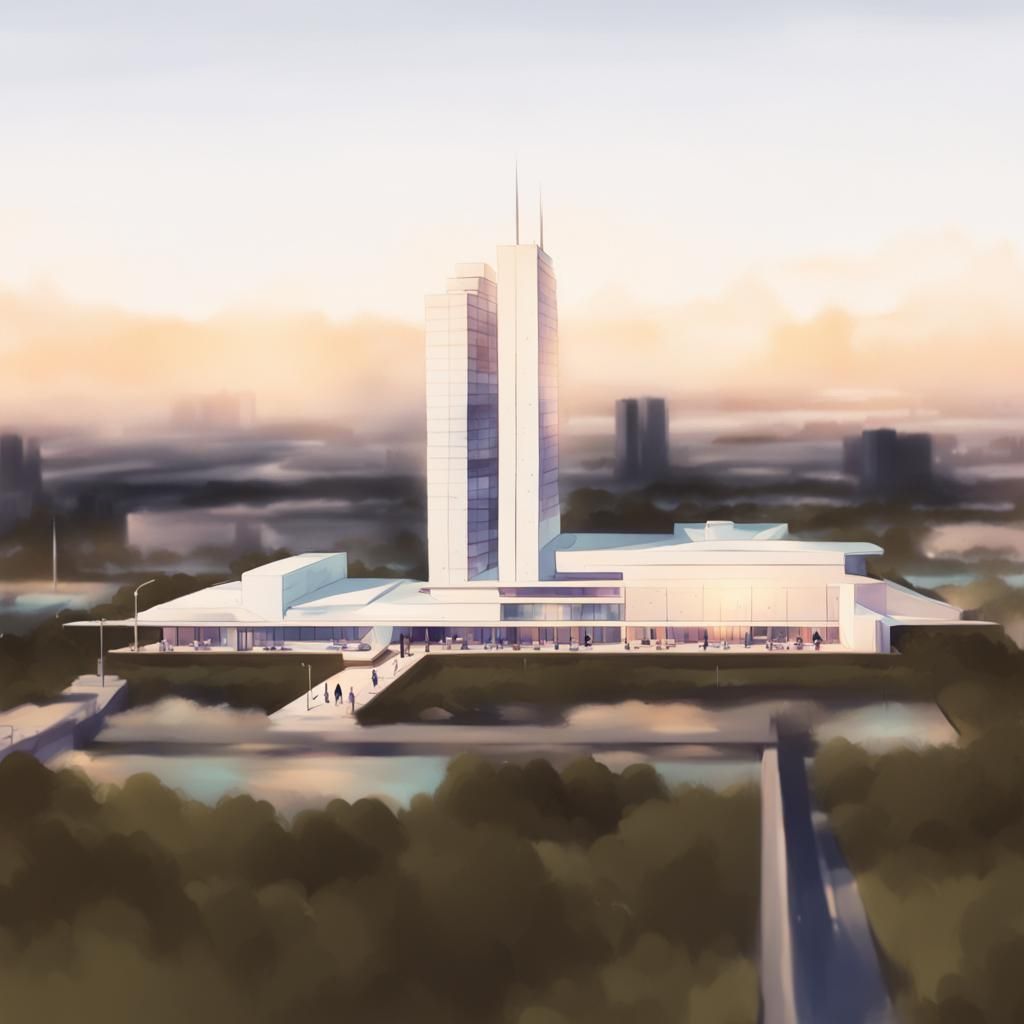 concept art cartoon sketch of city building. inspired by loi...