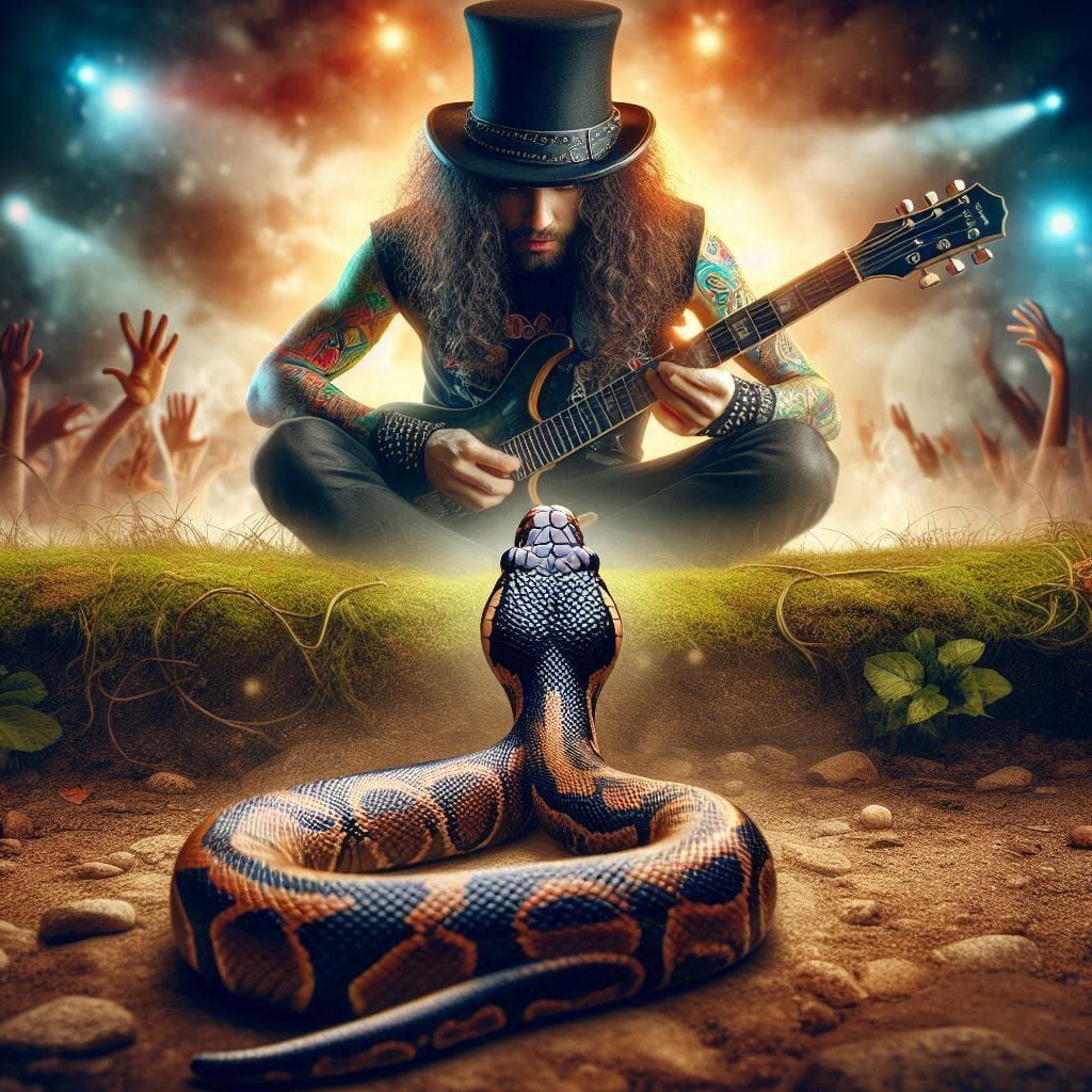 Rock Star and His Snake