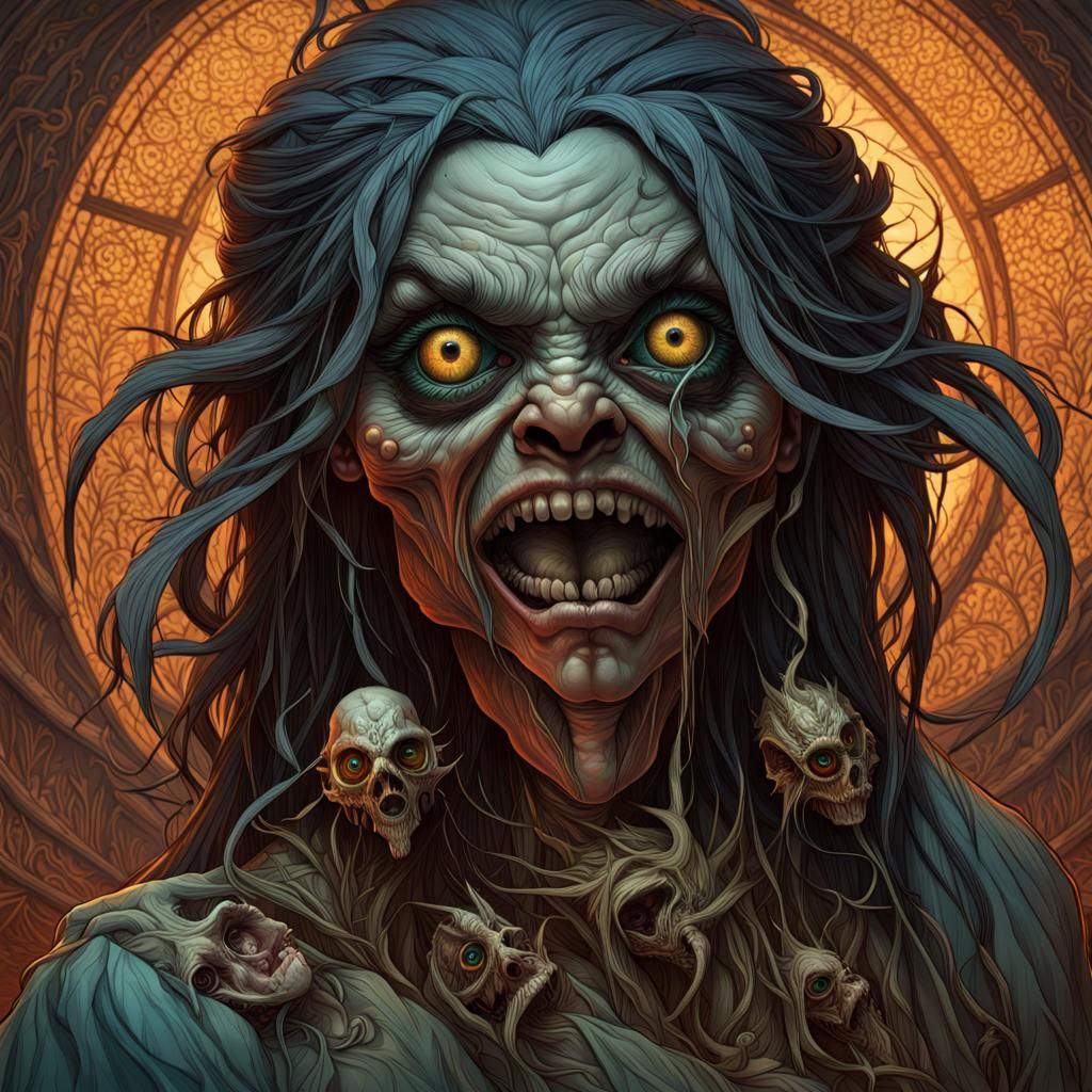 Crawling Eye, evil, sorcery, shrunken heads all around, blin...