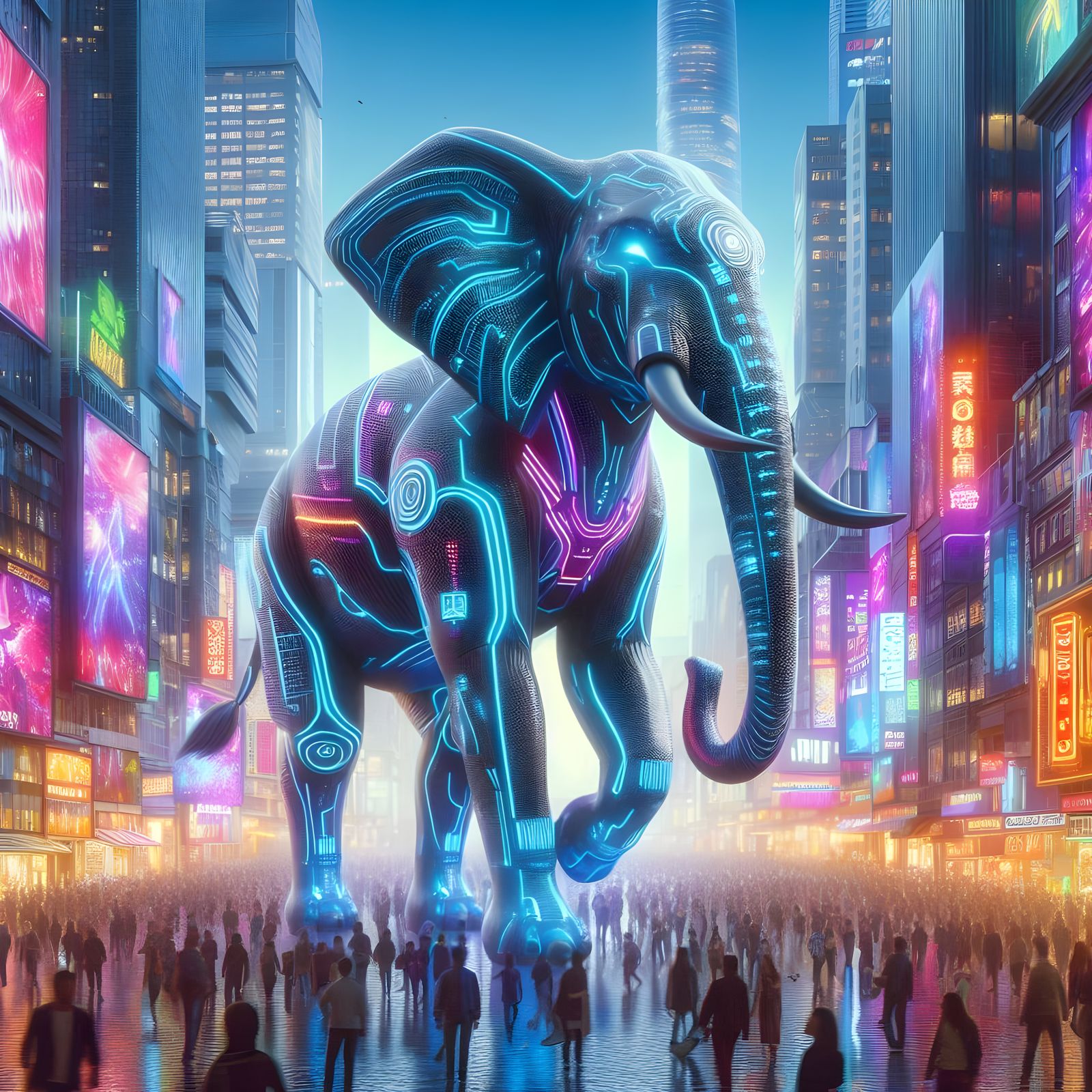 Meet Oliver! The Neon Majesty Cybernetic Elephant That Shape...