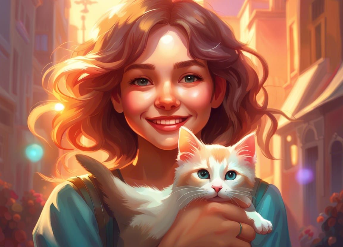 Sheer joy of finding her kitty  by @YYZ-5050