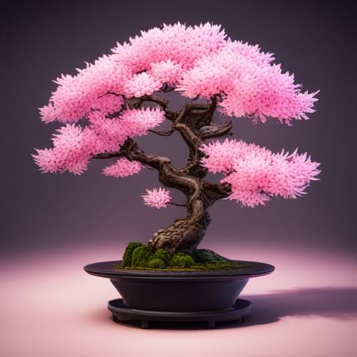 Japanese cherry blossom bonsai tree AI Generated Artwork NightCafe