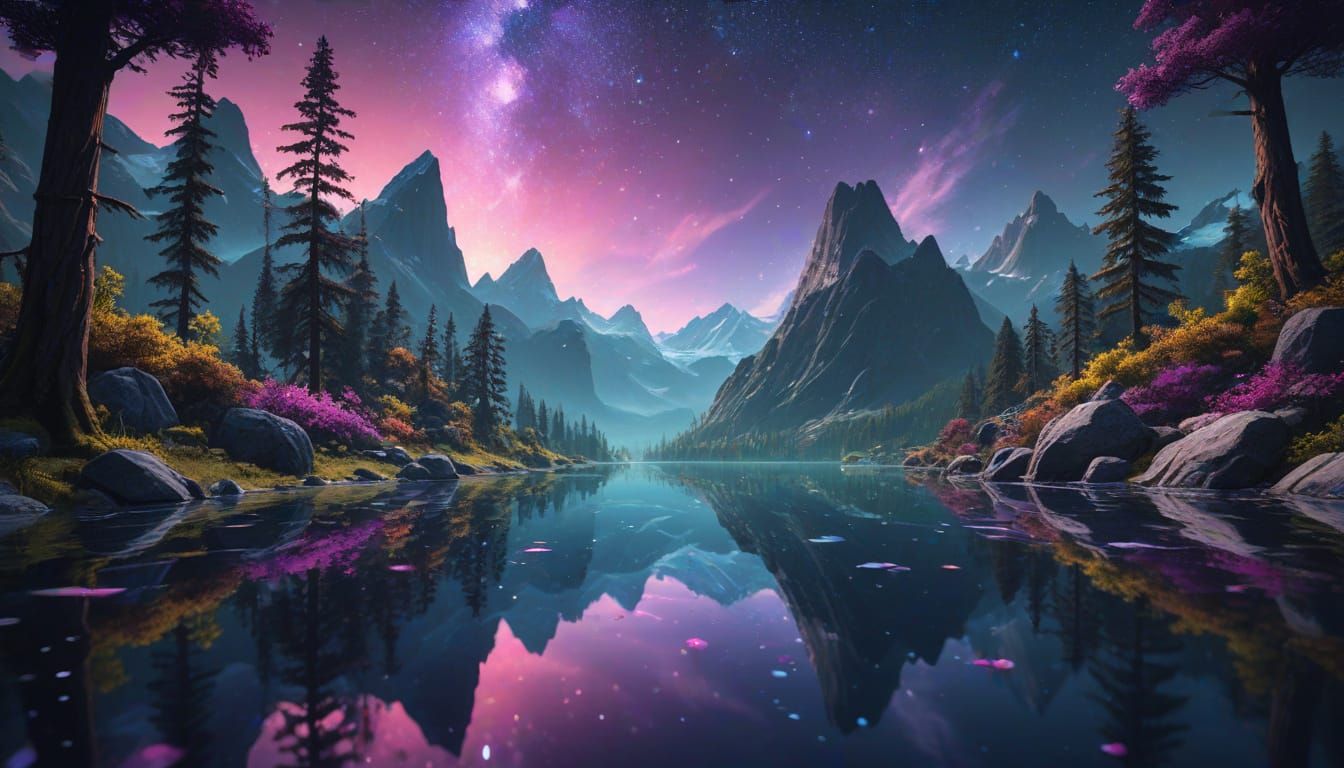 "Celestial Oasis: A Pool of Stars in the Wilderness"  by @Zam