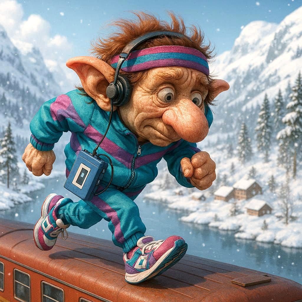 Nordic Speedwalking Train Troll of the 1980s