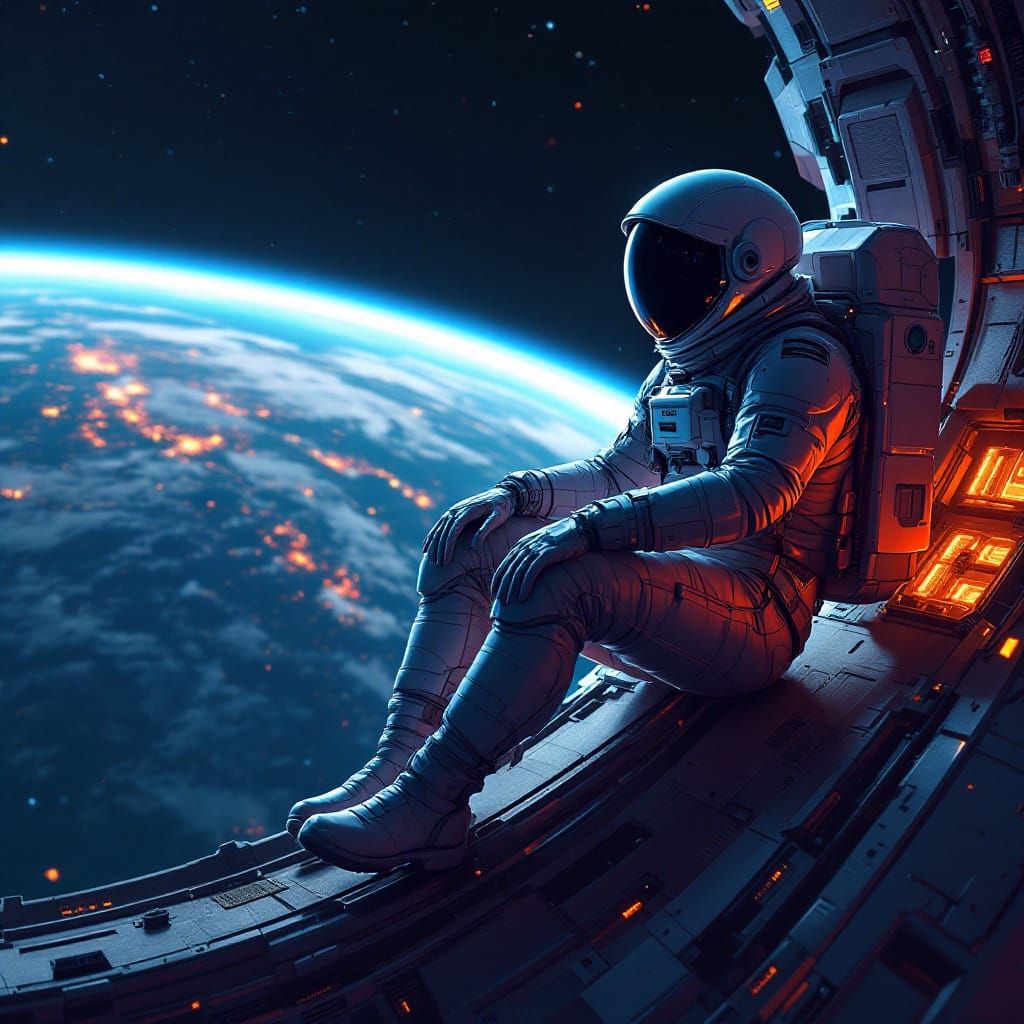 Riding on a satellite. 