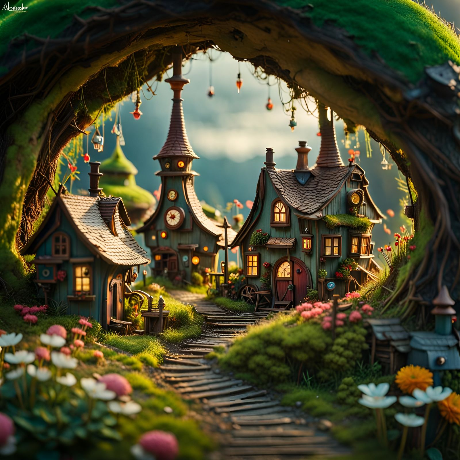 Tiny Faerie Town   by @VampireLibrarian
