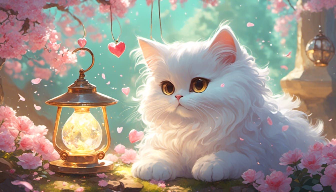 <lora:eye:1.0>  cute, fluffy cats,chibi cat sitting on sunny...