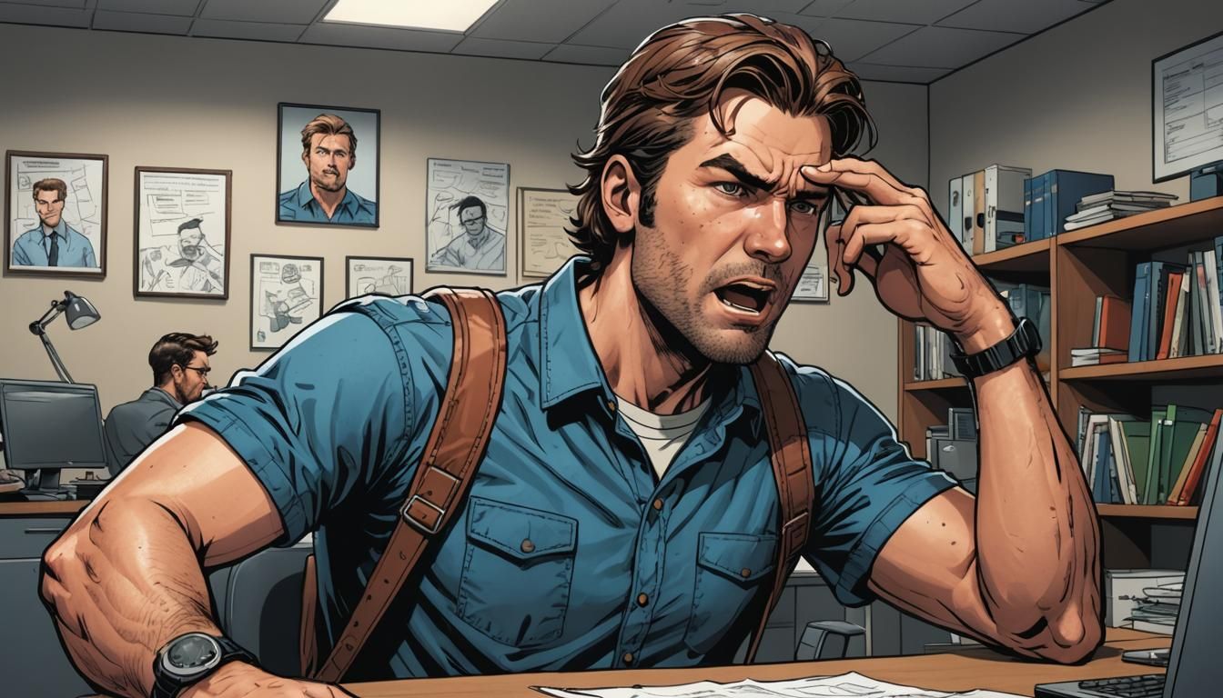 Confused Guy in Office