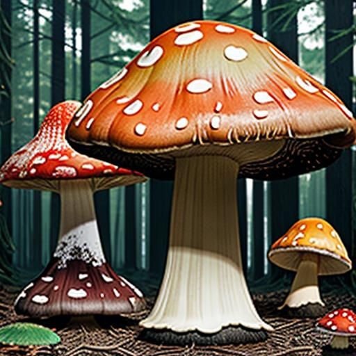 the leftover colors cast by giant mushrooms.