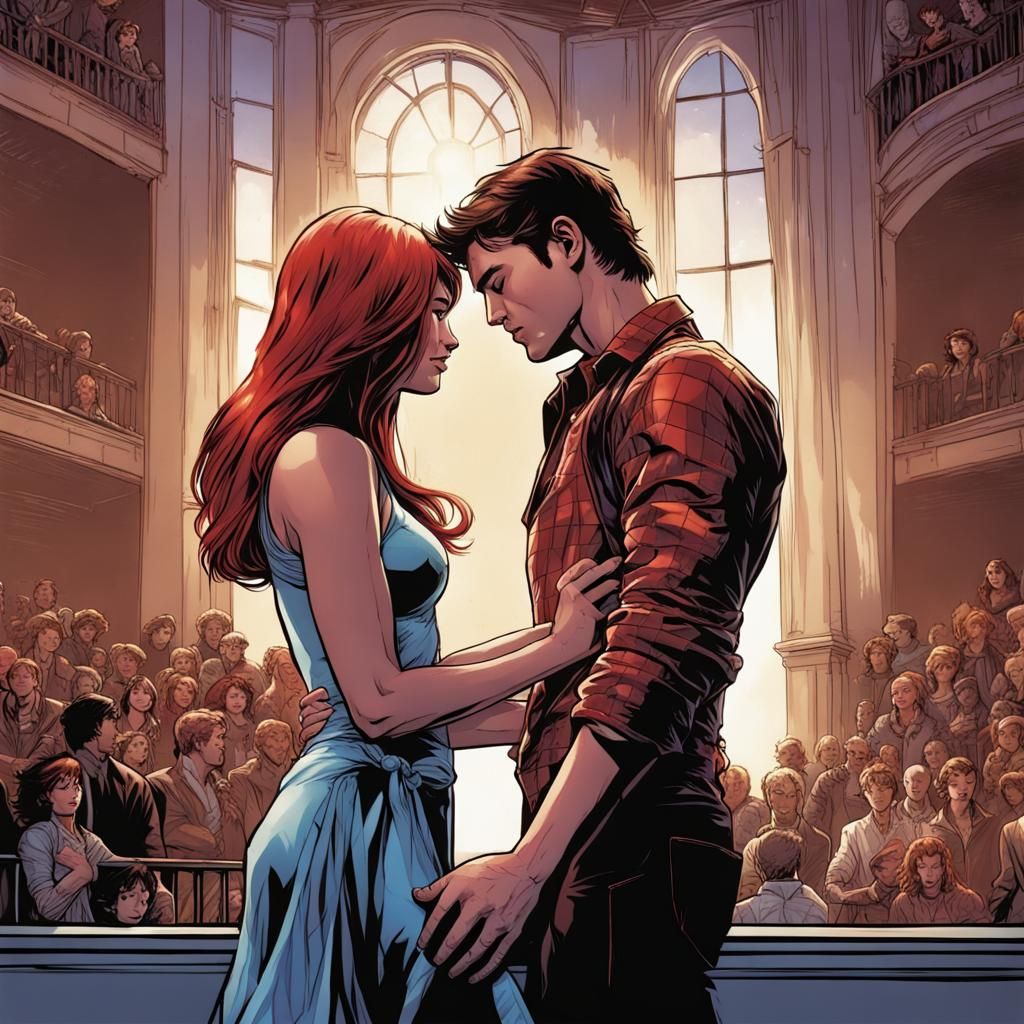 Peter Parker as Romeo and Mary Jane Watson as Juliet on stag...