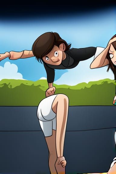 cartoon girl gets a wedgie
