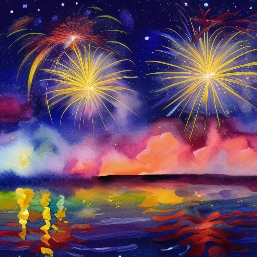 Fireworks in the night sky