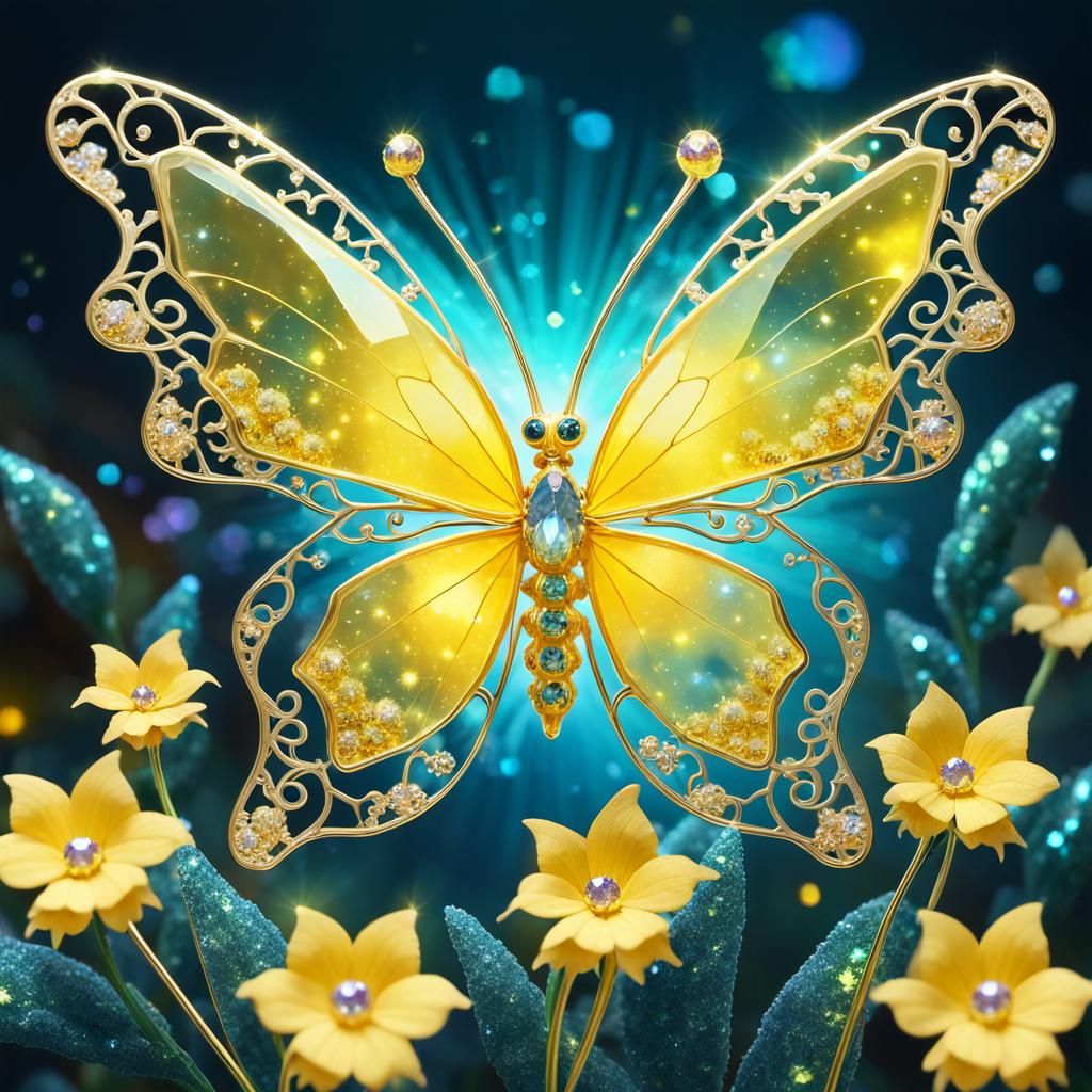 Yellow Crystal Butterfly  by @Mr_Anime Manga