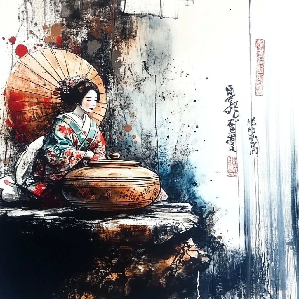 Geisha sumi-e