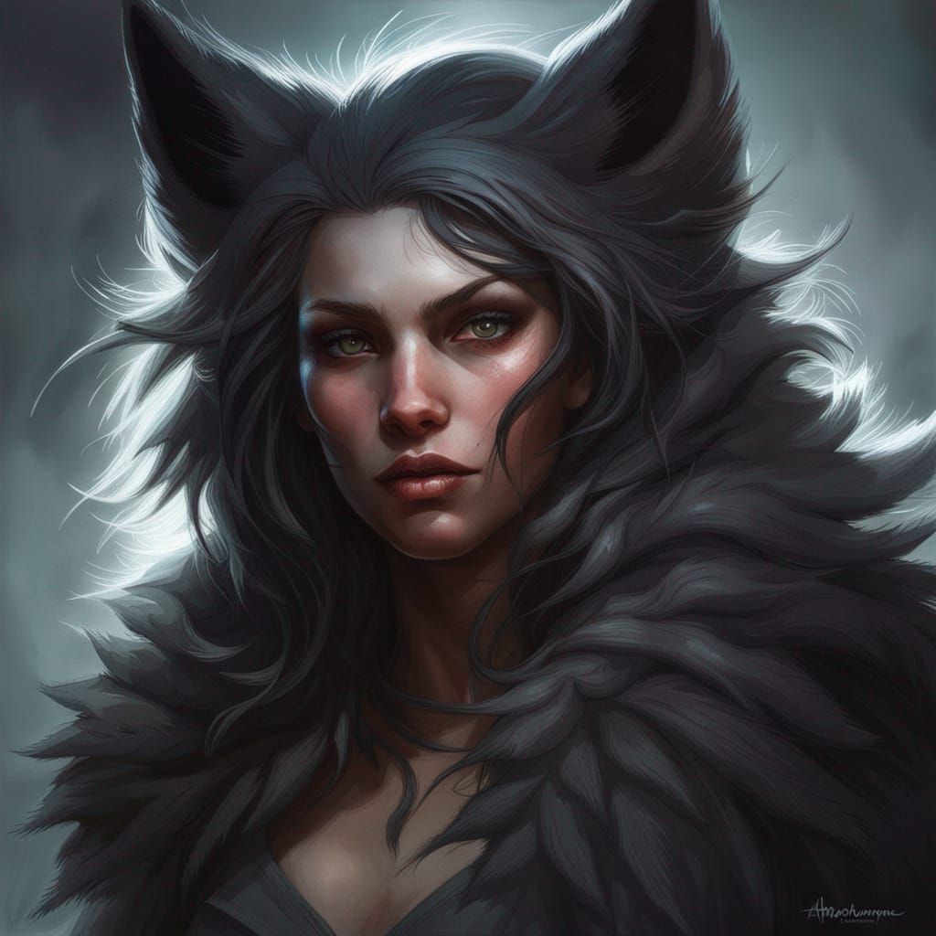 Female Werewolf - AI Generated Artwork - NightCafe Creator