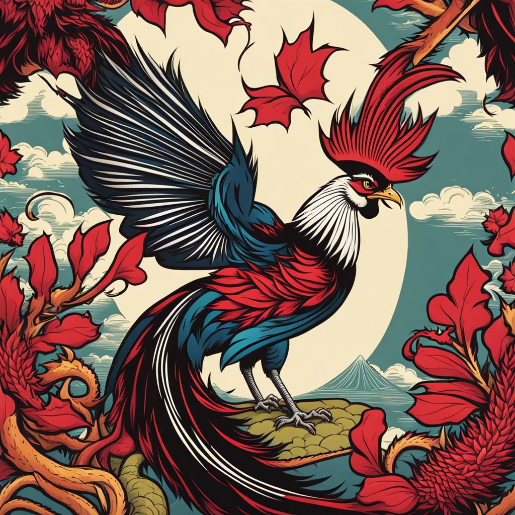 cartoonish pic of a gamecock and a dragon combined into one ...