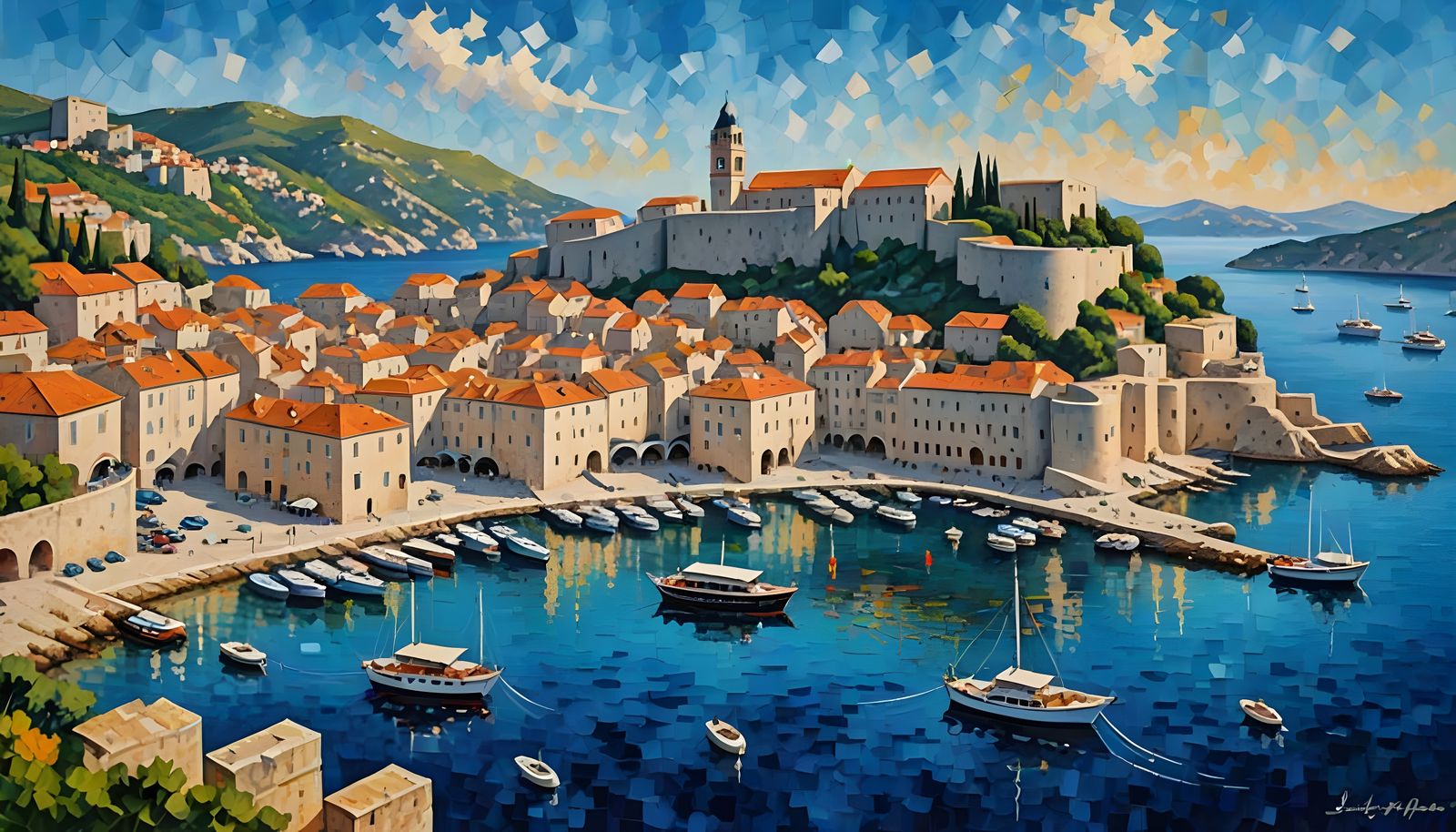 Historic harbor on the Adriatic with boats for fishing and pleasure  by @Gary Murakami