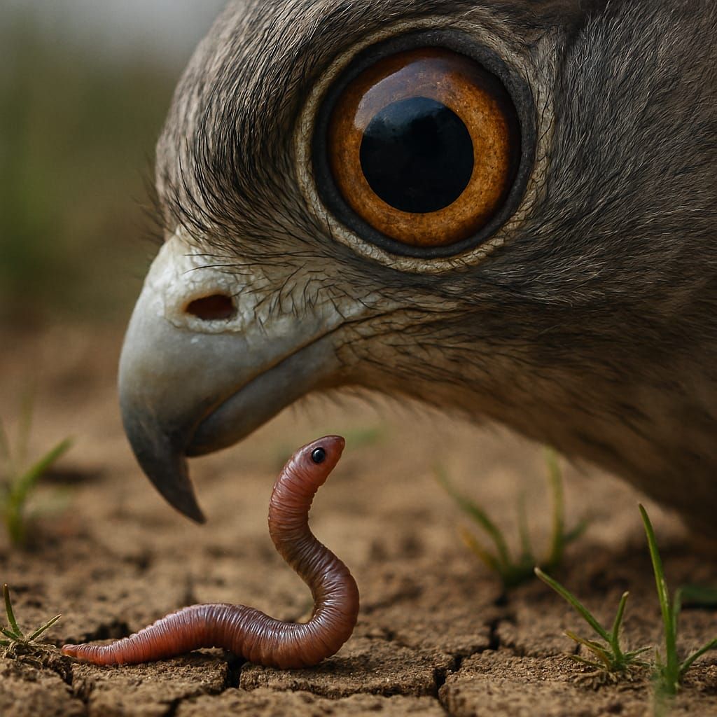 earthworm and bird's eyeball