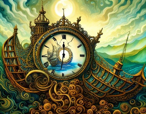 Steampunk Clock - AI Generated Artwork - NightCafe Creator