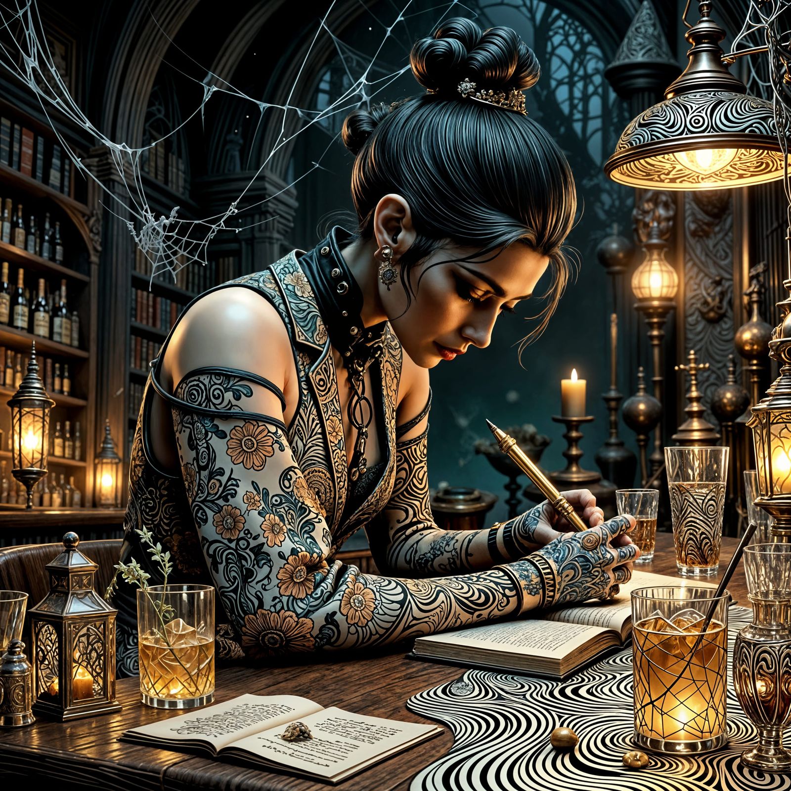 Steampunk Tattoo Artist  by @michaeldrew