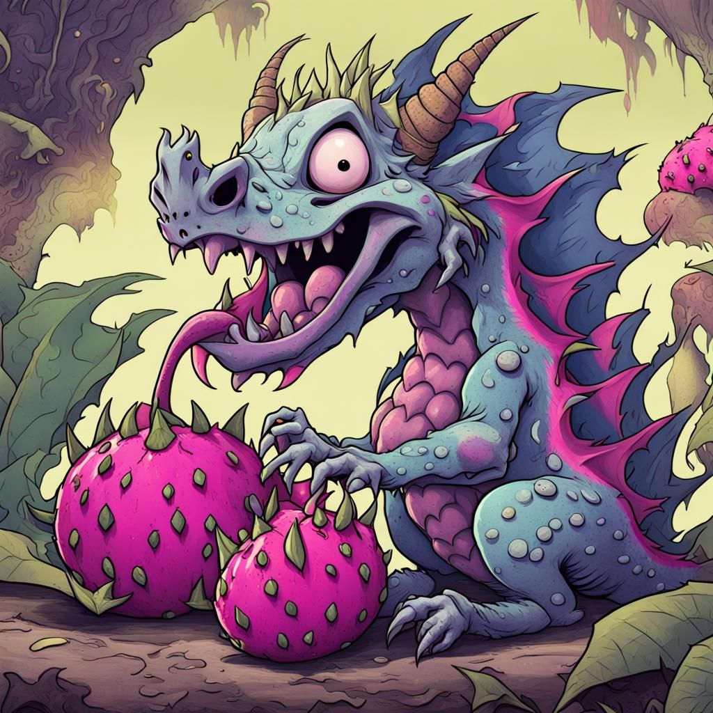 dragon fruit Zombie eating dragon fruit