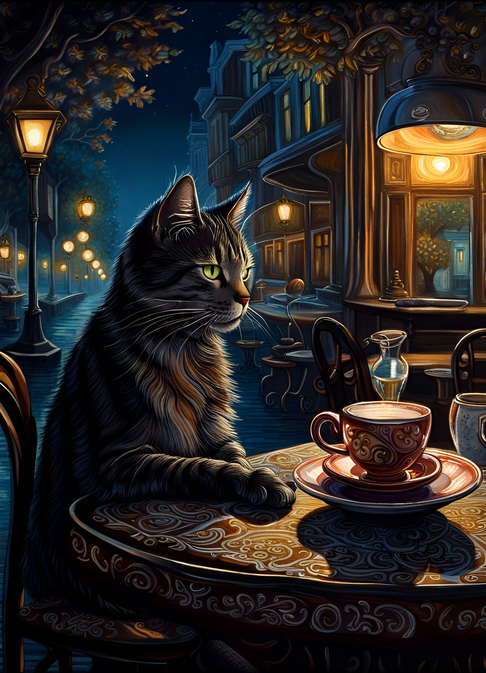 A late coffee at the Night Cafe  by @KI_Katze