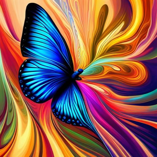 Colorful Quantum Realm Butterfly 