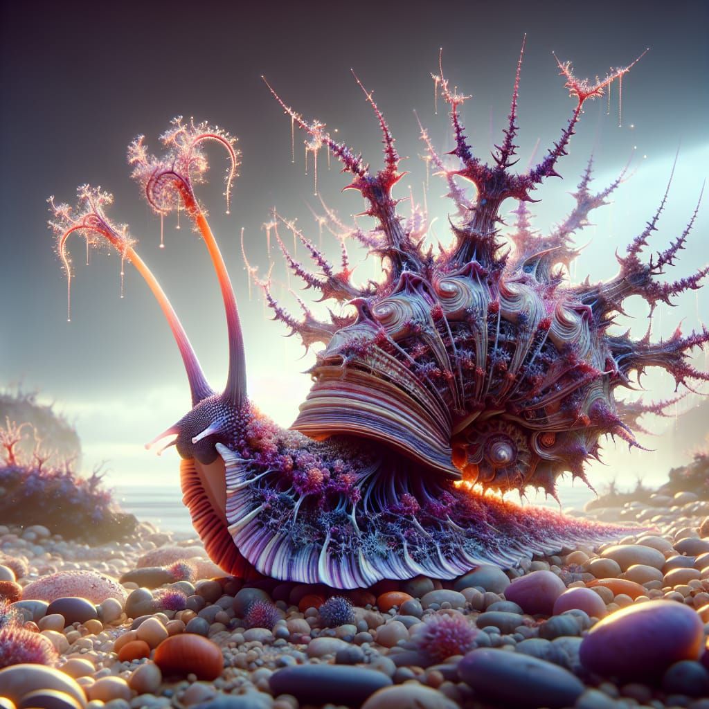 A beach snail of the ocean side of the Lo moon