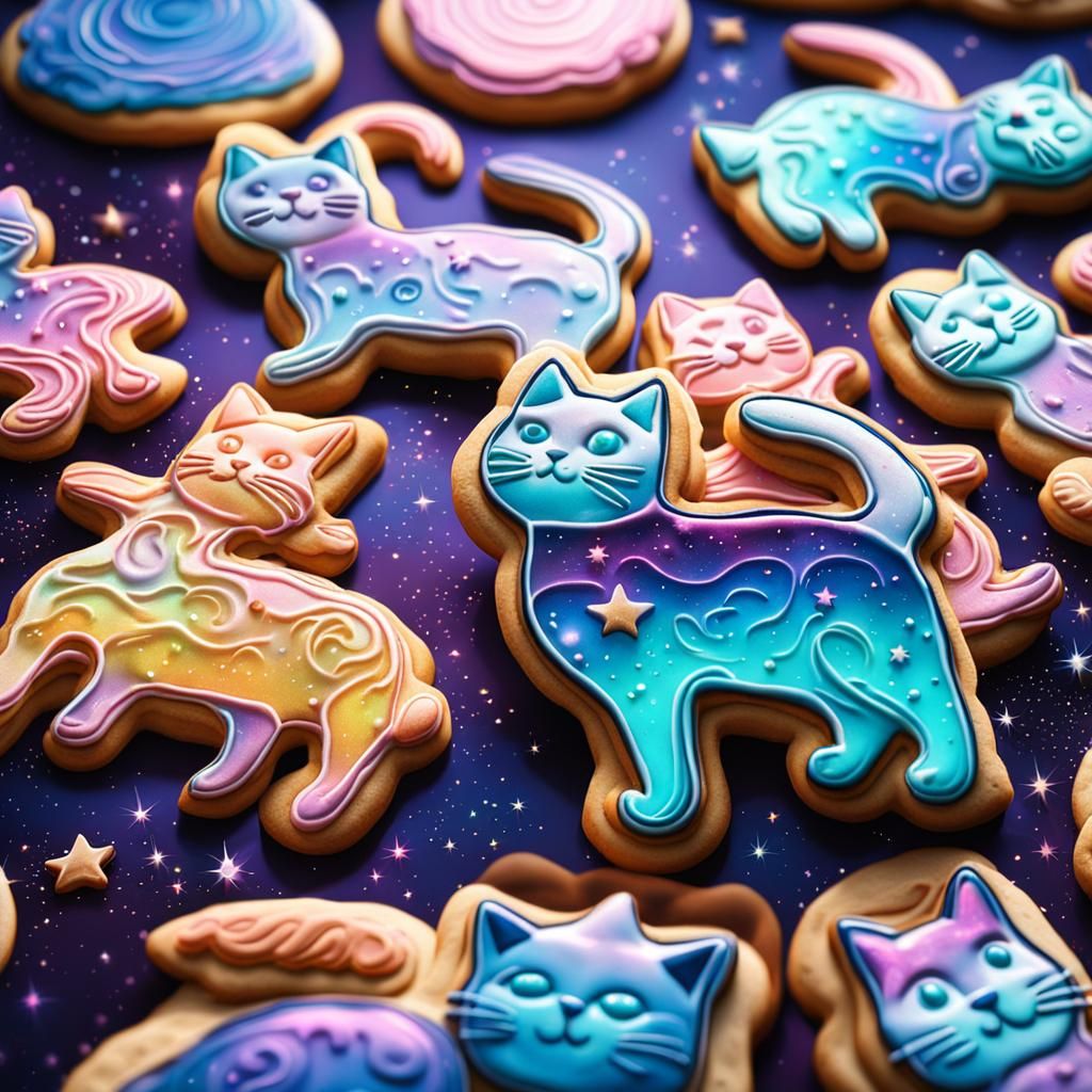 cosmic kitty cookies - AI Generated Artwork - NightCafe Creator