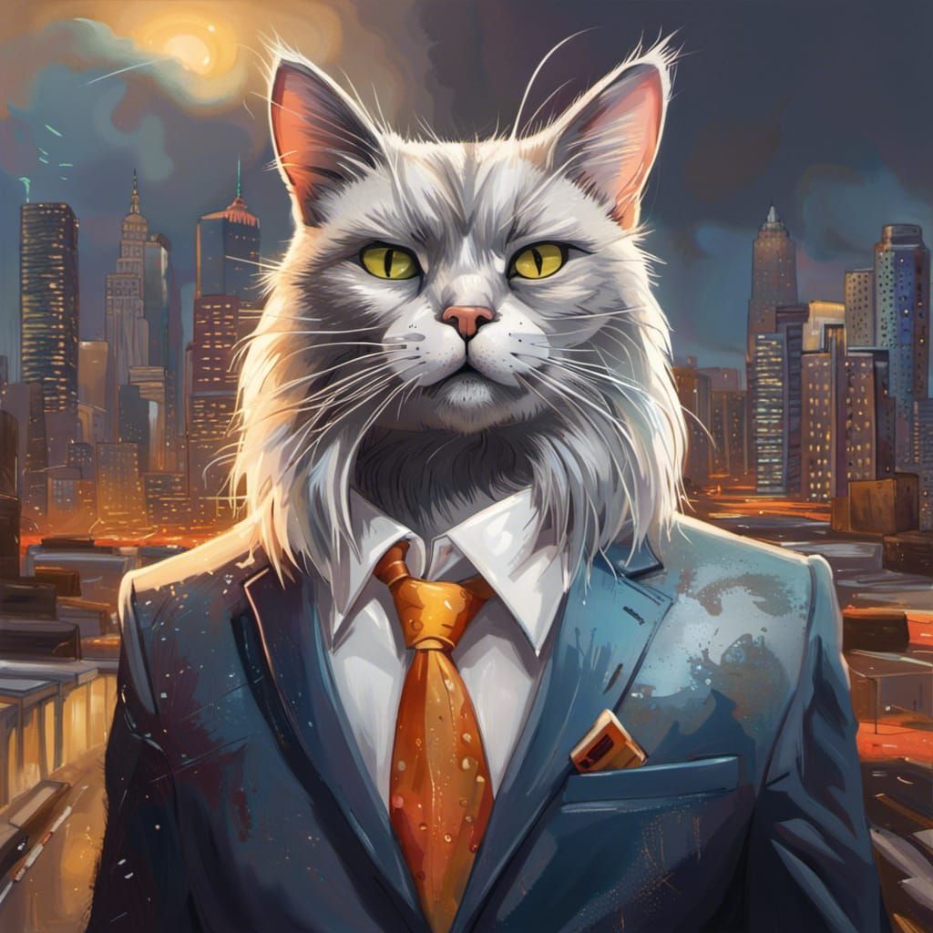 Silver Maine Coon Anthro - AI Generated Artwork - NightCafe Creator