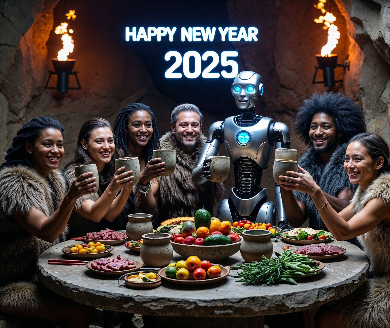 Paleolithic New Year's Eve Party in 2024, with a Visitor fro...