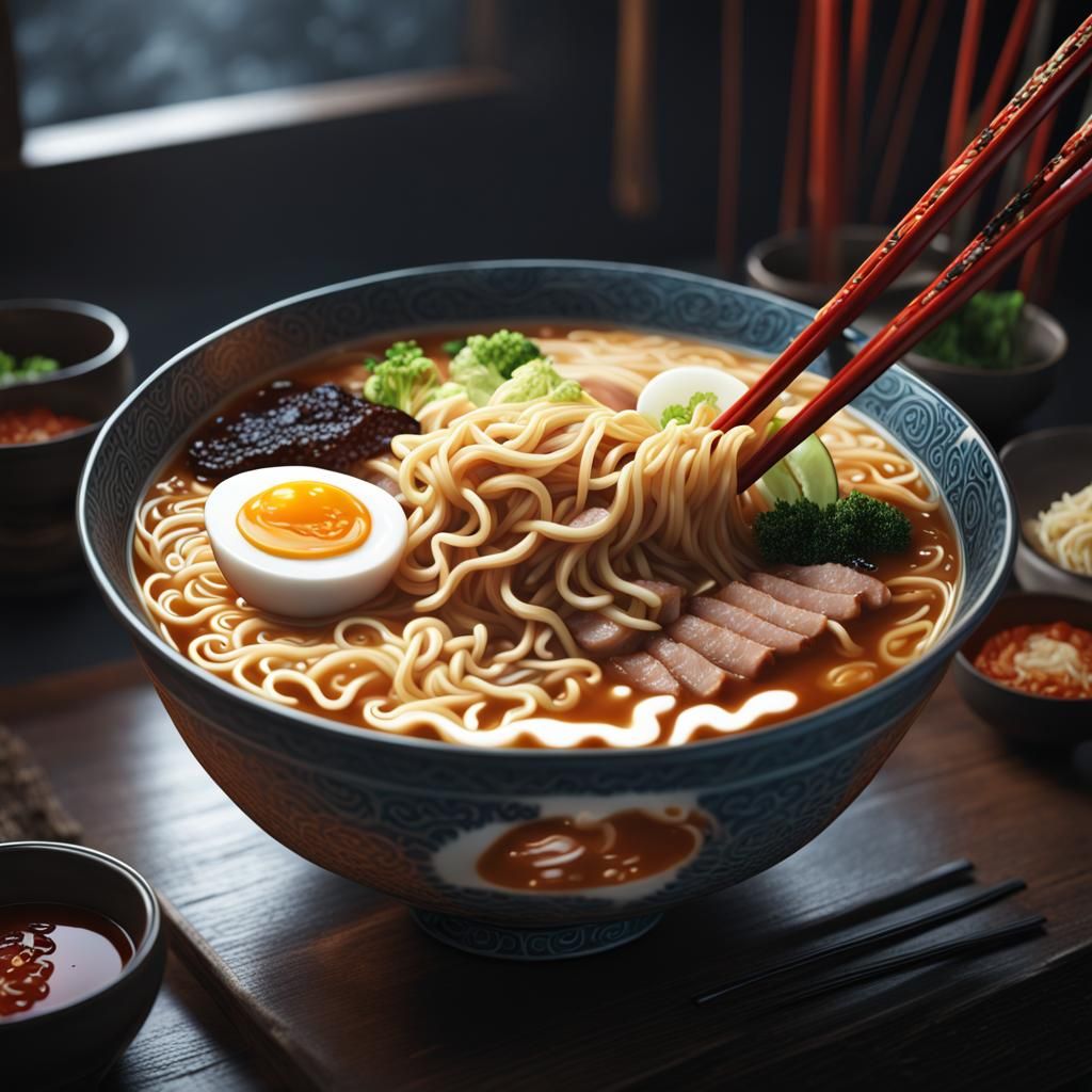 Bowl of Ramen, ready to be eaten.  by @Steve Dufour