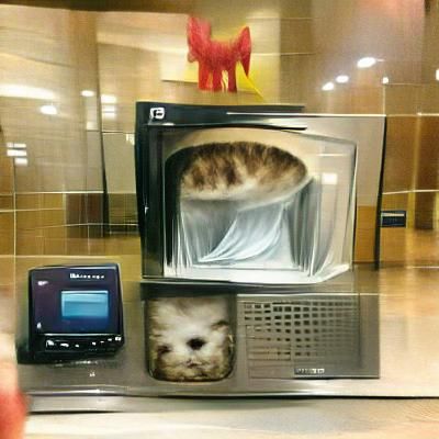 A cat in a microwave
