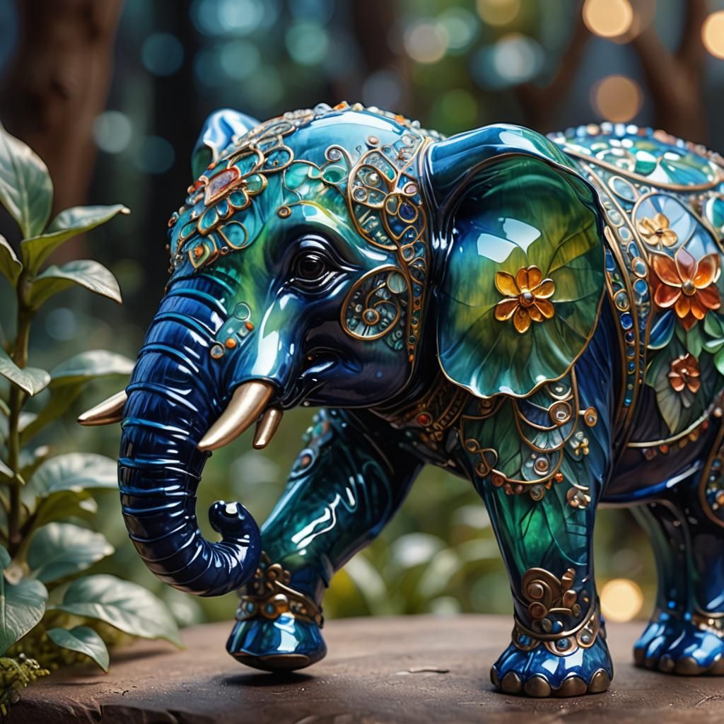 Glass elephant