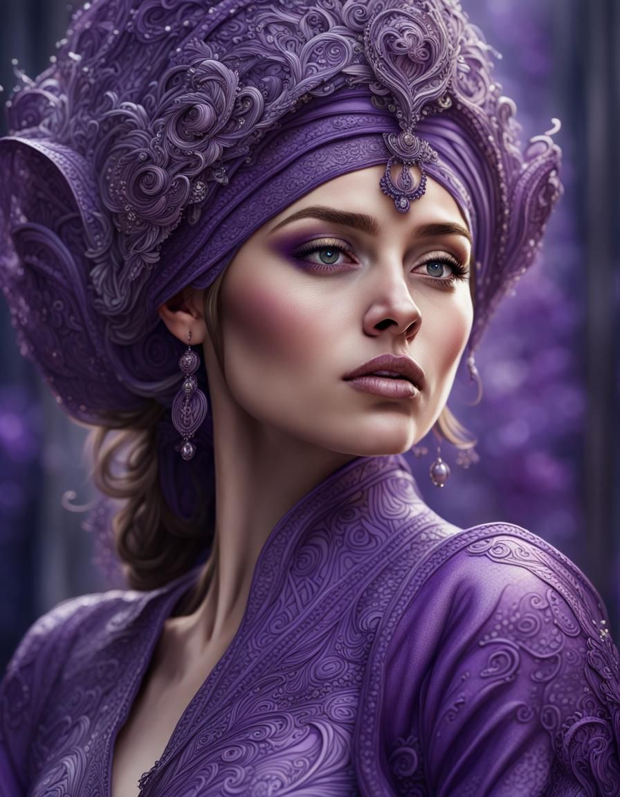 Lady in Purple 💜 - AI Generated Artwork - NightCafe Creator