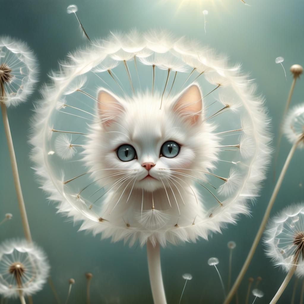 Dandelion Kitten  by @Thomas