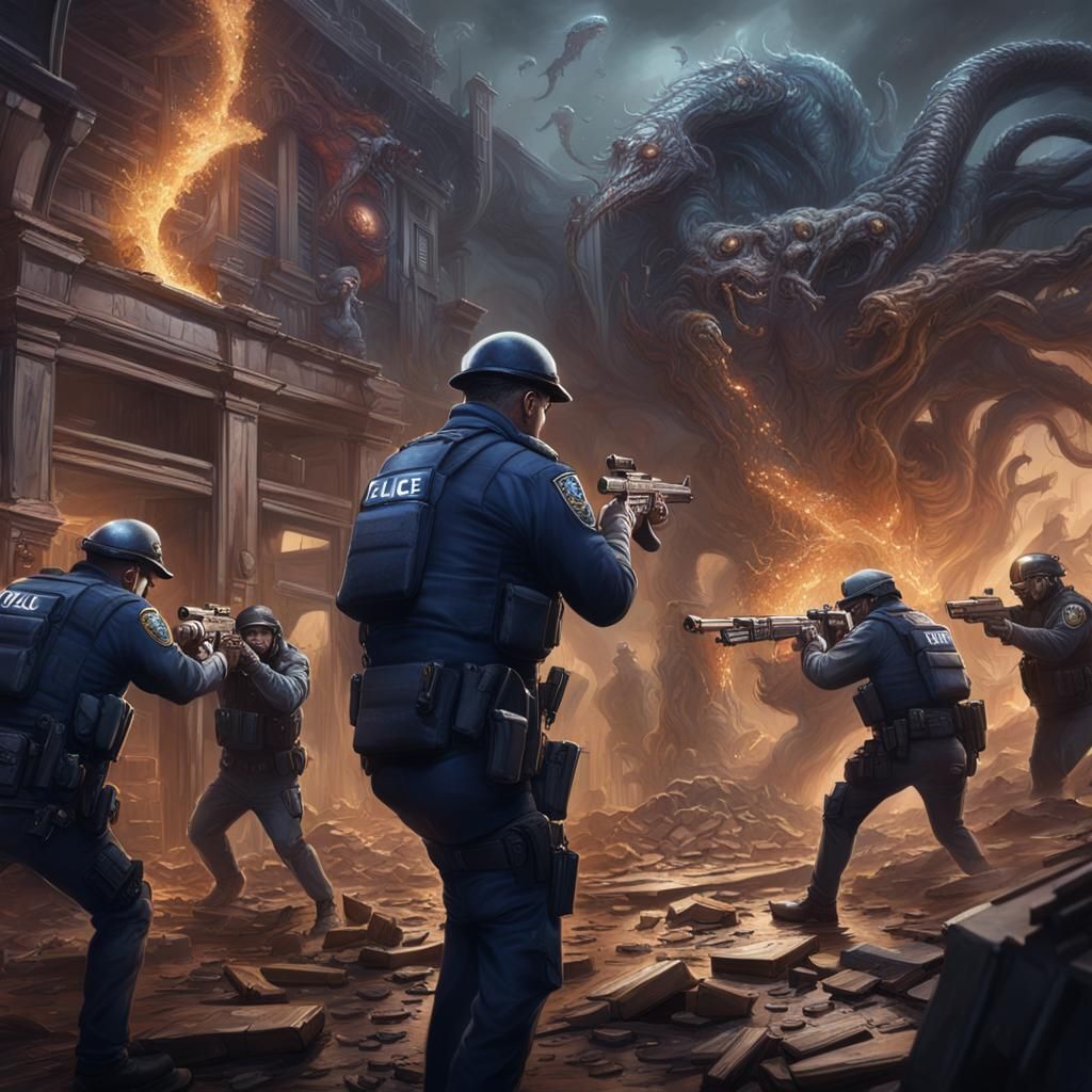 police, operators, gun, rifle, fighting, shooting, epic, ful...
