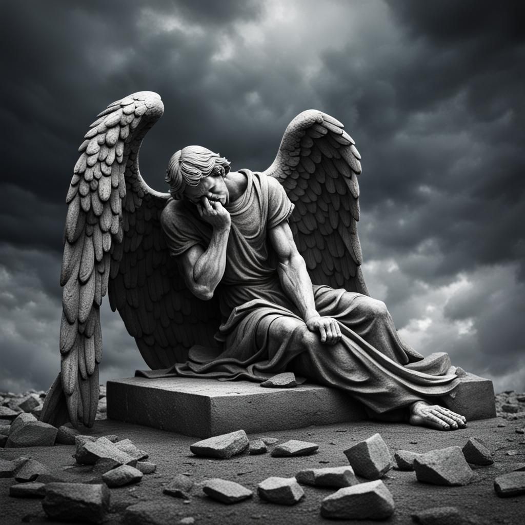 stone fallen angel criying  hard