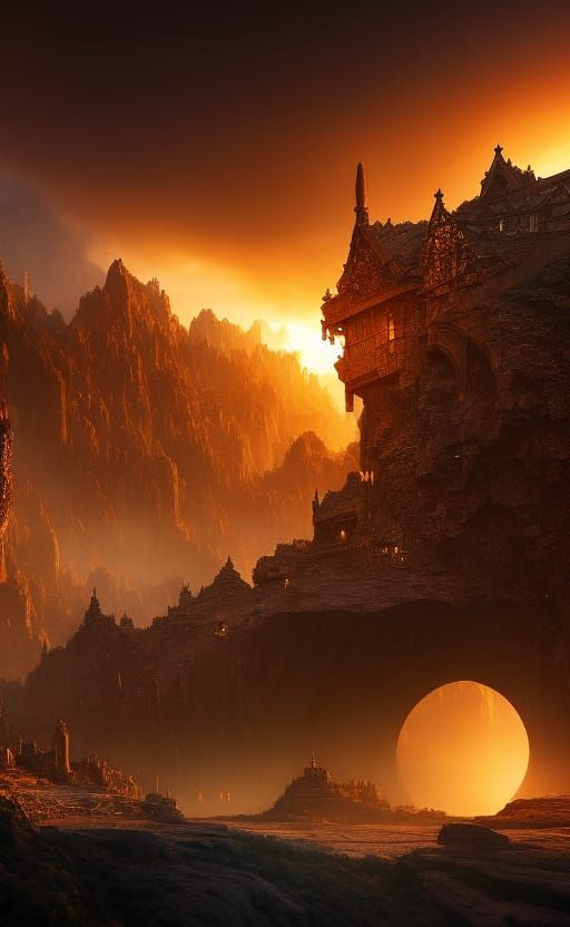 Beautiful (volcanic?) fantasy landscape - AI Generated Artwork ...