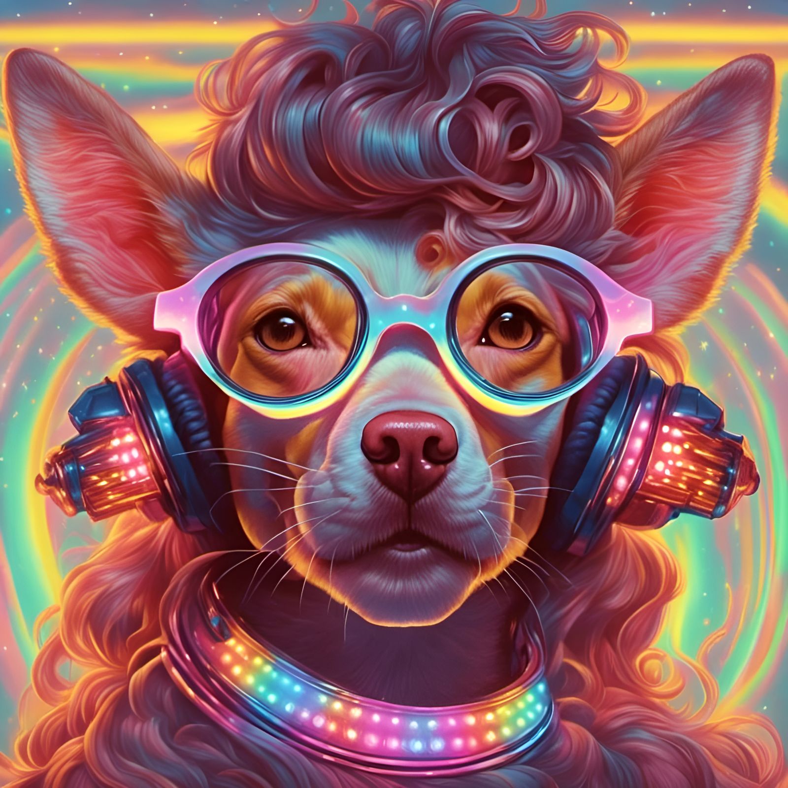 Disco dog!  by @Eau