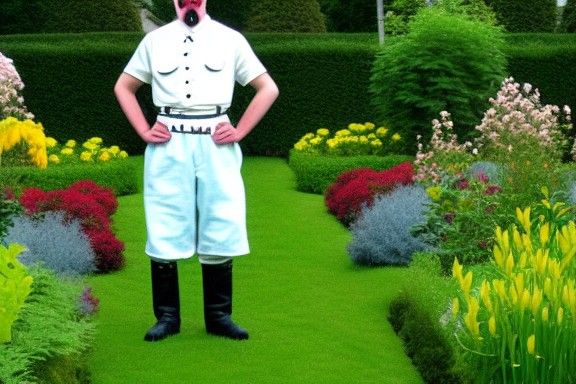 Adolf in the beautiful garden