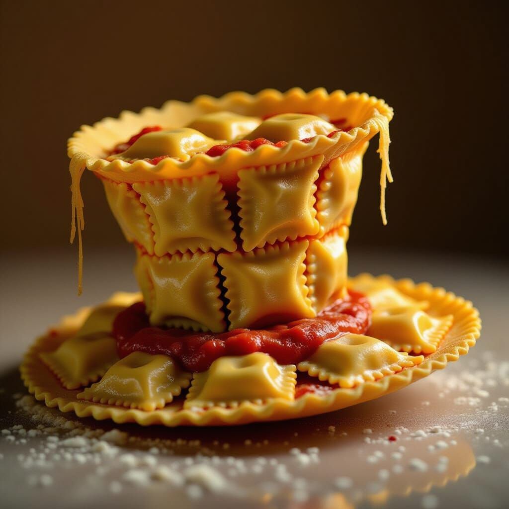 A hat made out of ravioli  by @Zarius Caro