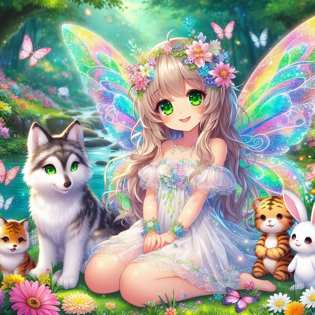 Wolfie, Aurora and Wilson in an Enchanted Forest