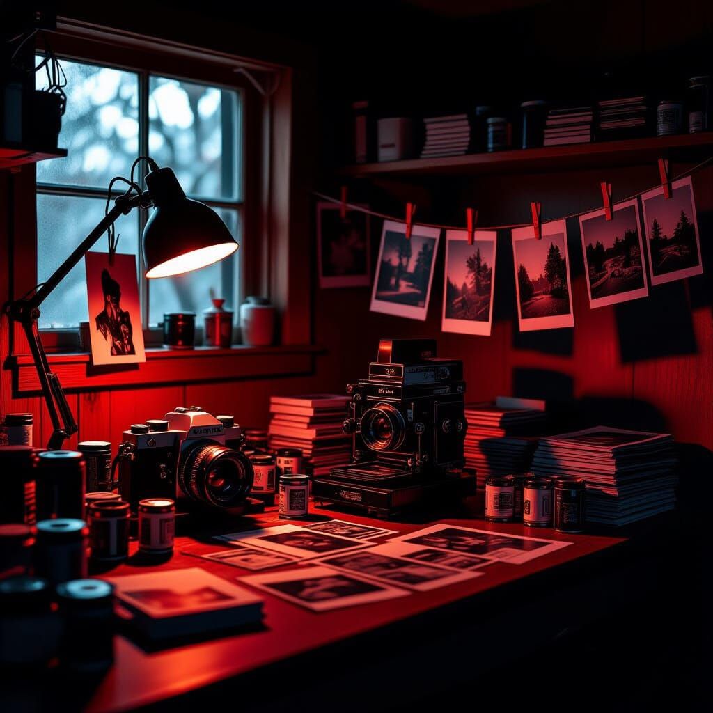 Dark Room --- Creative Tools on The Table --- Daily Challenge #1192  by @Charleen