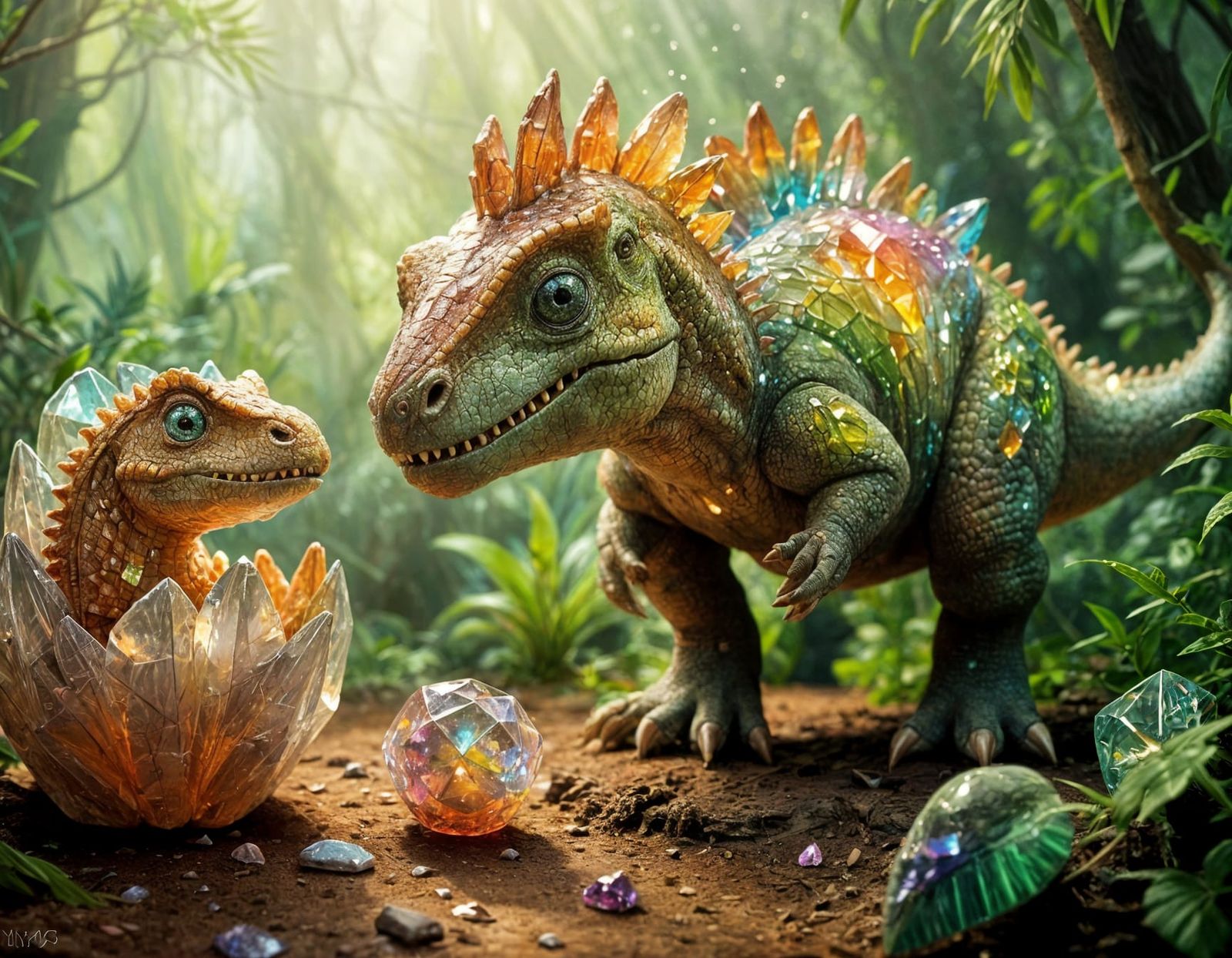 Hatching Crystalsaurus  by @toomanynates