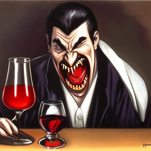 Dracula Does NOT Drink... Wine AI Generated Artwork NightCafe Creator
