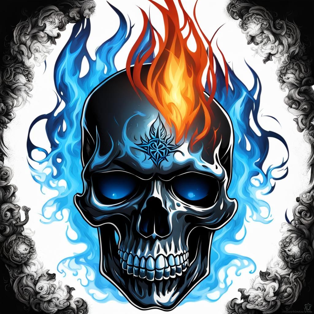 Charred skull - AI Generated Artwork - NightCafe Creator