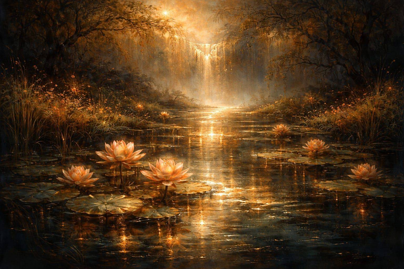 Sunset Lotus Pond  by @Jen