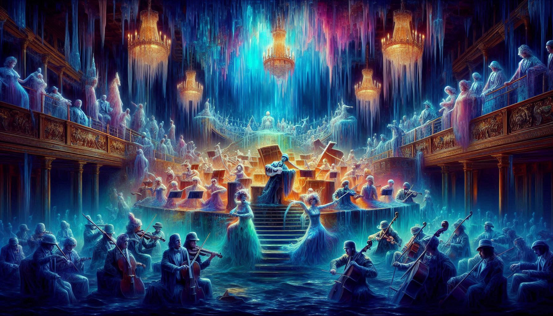 Ghost orchestra in Titanic's grand room